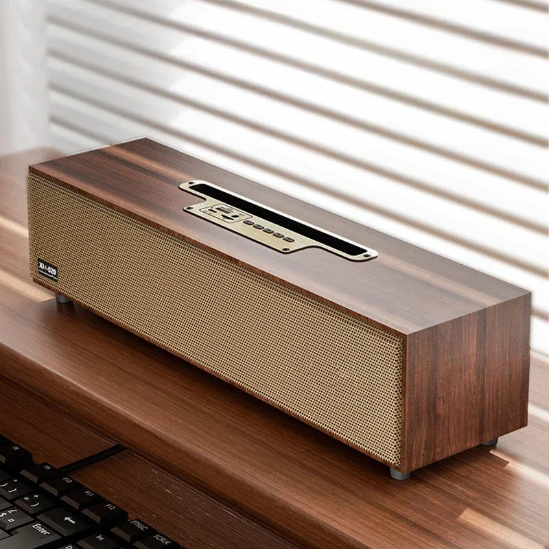 Multifunctional Desktop Bluetooth Speaker, Retro Computer Speaker, Wooden FM Radio, Subwoofer, Echo Wall, Caixa De Som AUX \ TF