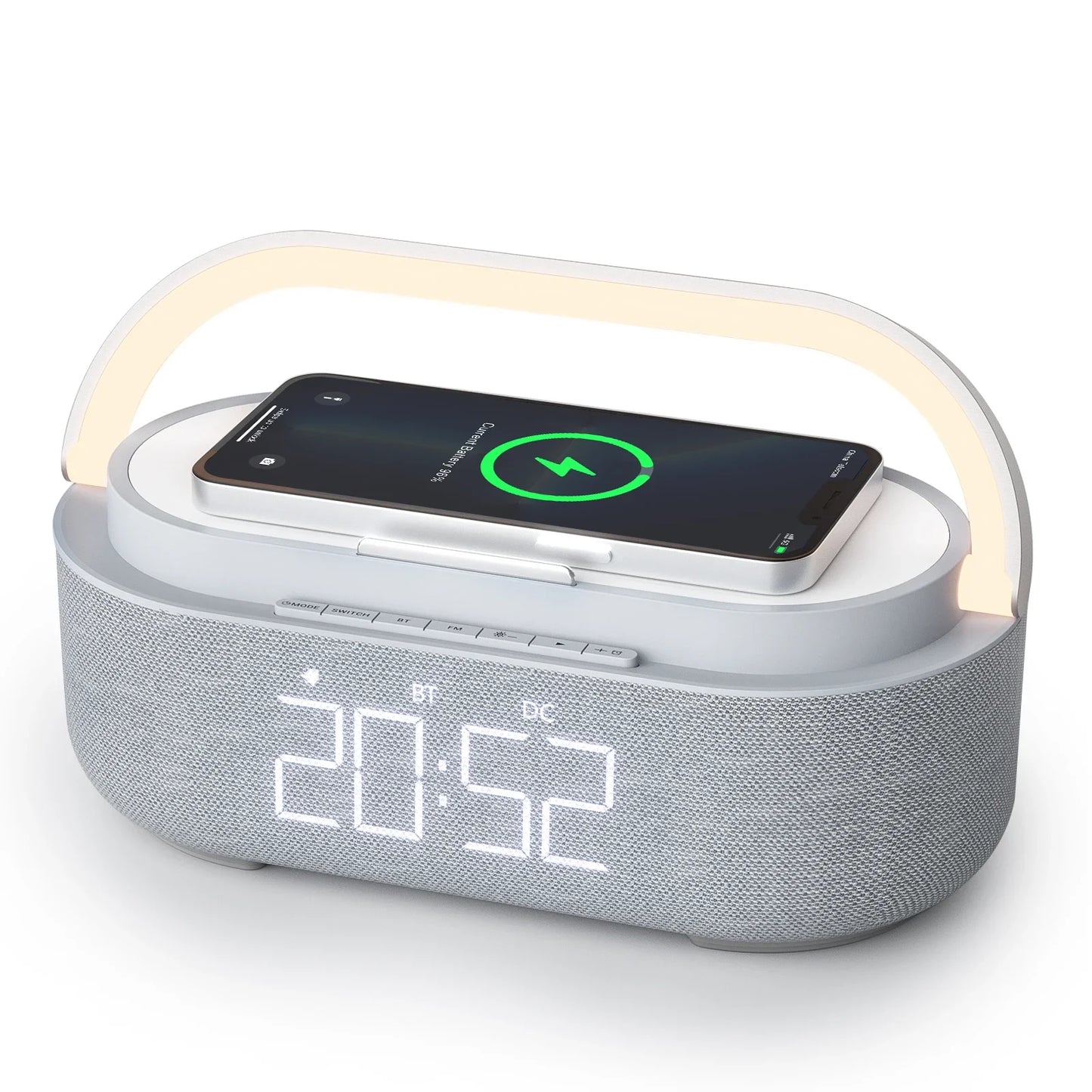 COSLUR S29 Bluetooth Speaker 2500Mah Battery Supports 15W Wireless Charging Digital Clock Display Night Light Alarm Clock