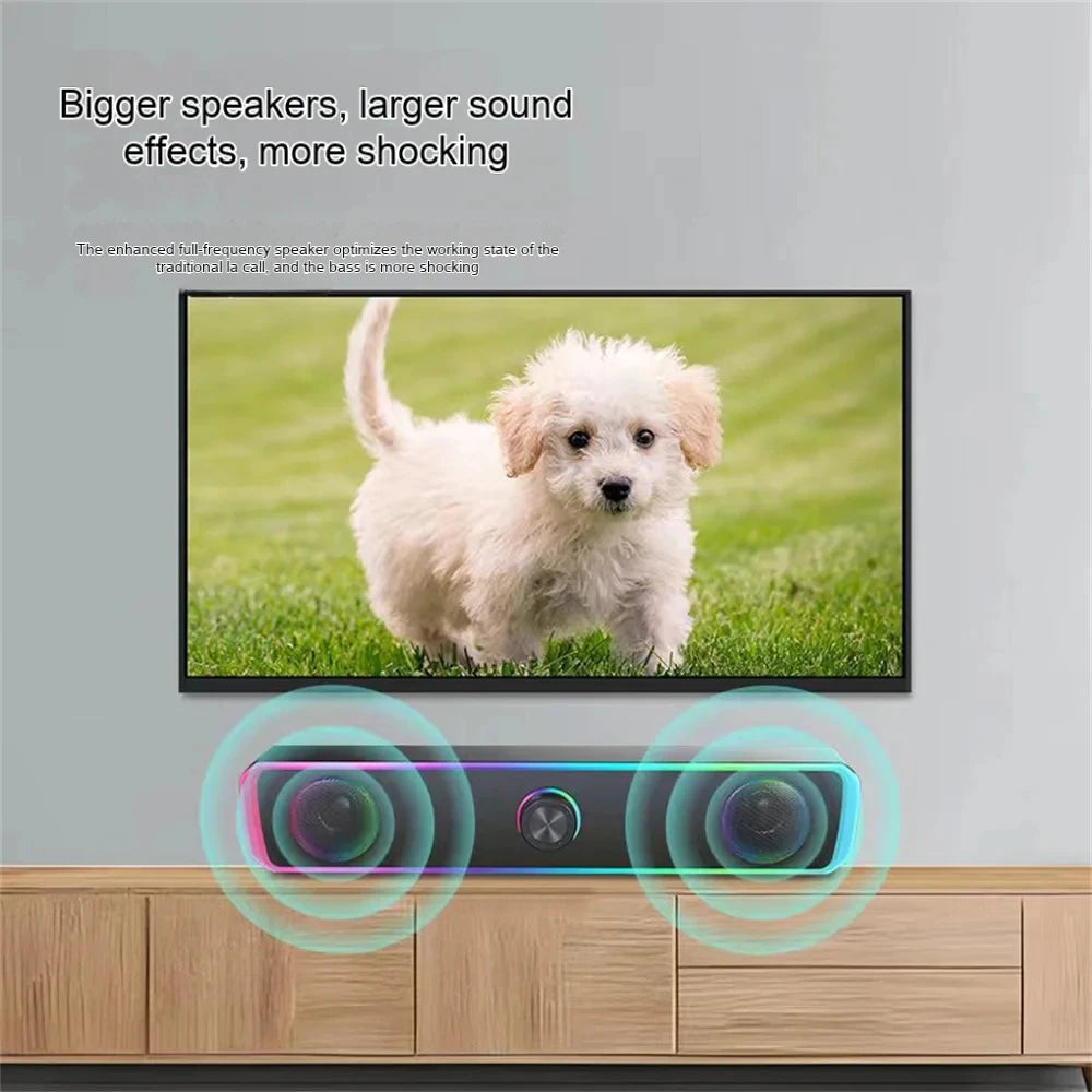 Bluetooth Speaker 4D Surround Soundbar box Wired Computer Speakers Stereo Subwoofer Sound Bar for Laptop PC Theater TV Aux