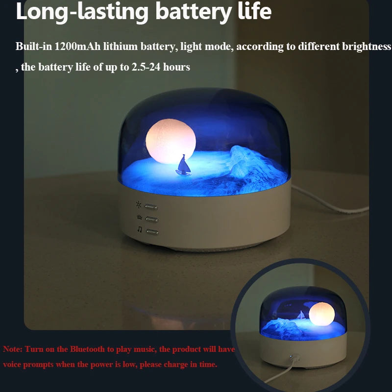 Mini Portable Bluetooth Speaker Ambient Light High Quality Sound Bluetooth Music Box with Dimming Soft Light Wireless Music Play