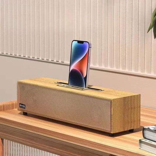 Multifunctional Desktop Bluetooth Speaker, Retro Computer Speaker, Wooden FM Radio, Subwoofer, Echo Wall, Caixa De Som AUX \ TF