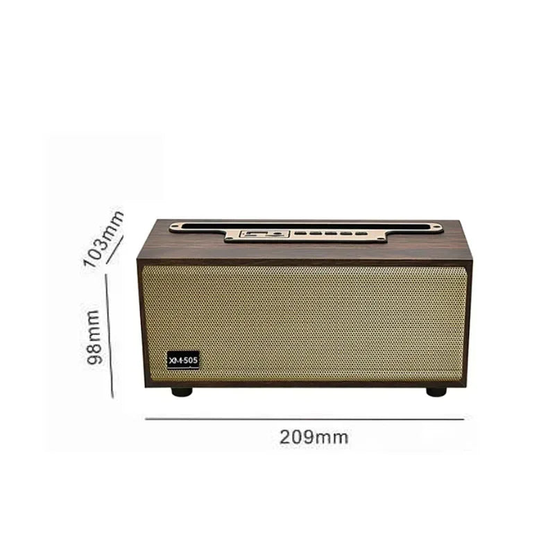 Multifunctional Desktop Bluetooth Speaker, Retro Computer Speaker, Wooden FM Radio, Subwoofer, Echo Wall, Caixa De Som AUX \ TF