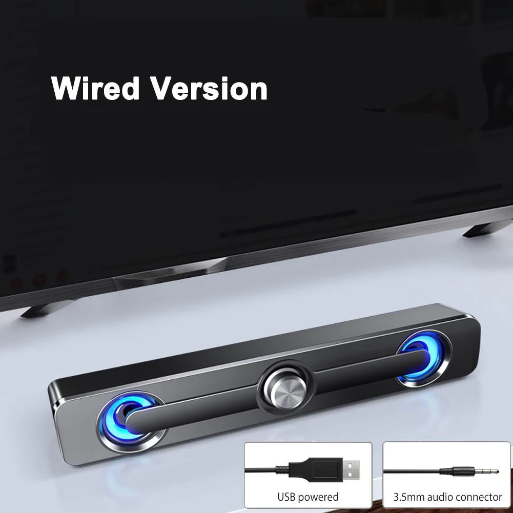 Salange Sound Bar Bluetooth USB Wired Speakers Bar Stereo Speaker For Projector PC Laptop Phone Computer 3.5mm Aux Speaker